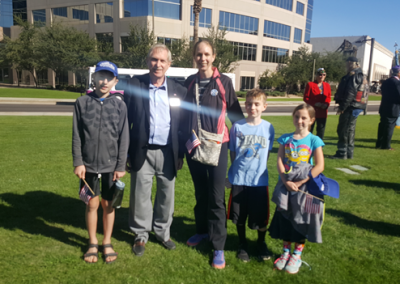 Dave Giles with patiotic family